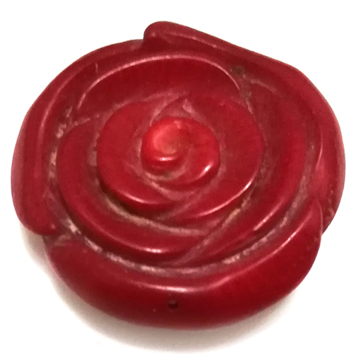 10x30mm Red Flower Hand Carved Natural Coral Charm Pendant