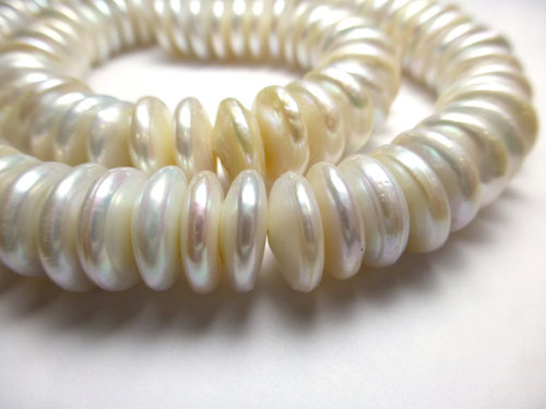 16 inches 13-14mm AA+ Center-Drilled White Coin Pearls Loose Strand