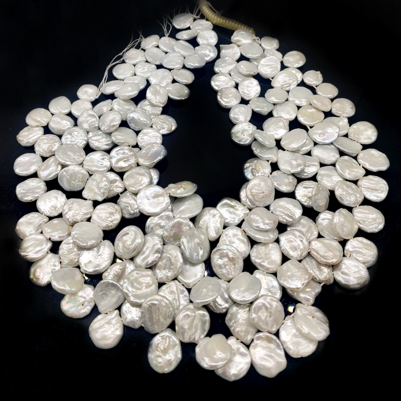 16 inches 14-20mm Leaf Shaped White Baroque Keshi Pearls Loose Strand