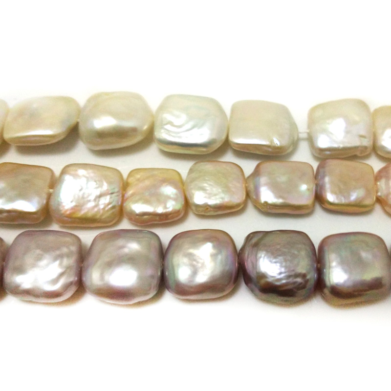 16 inches 13-15mm Natural Square Shape Coin Pearls Loose Strand