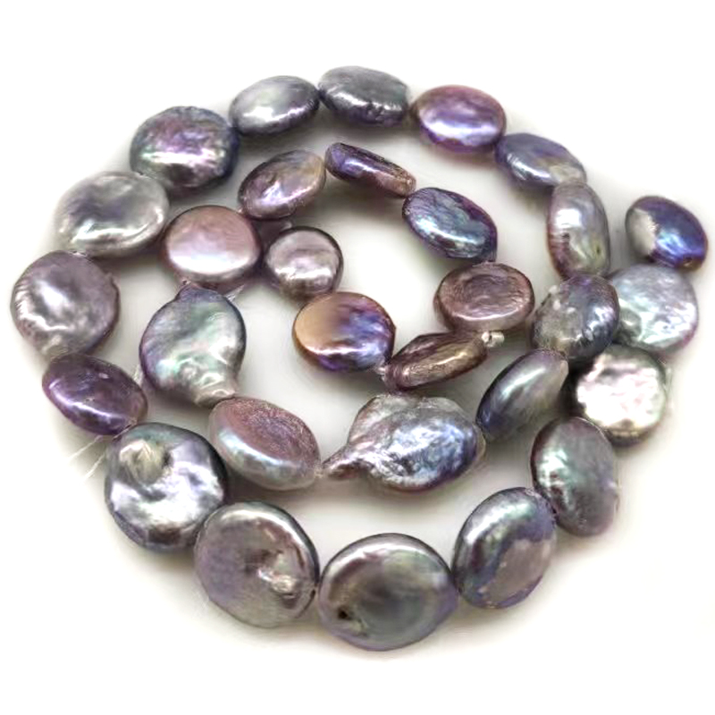 16 inches 12-13mm Natural Lavender Coin Pearls Loose Strand