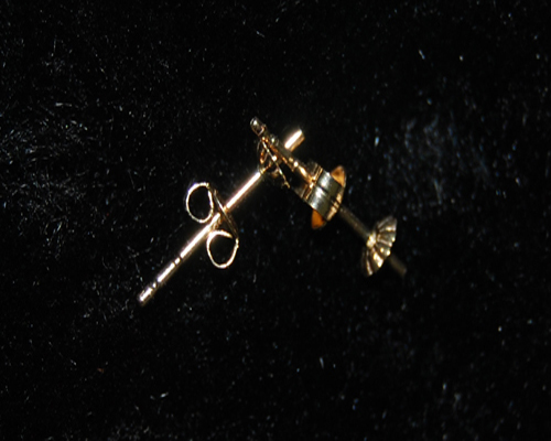 14K Yellow Solid Gold Earring Pins with Butterfly Post,Sold by Pair