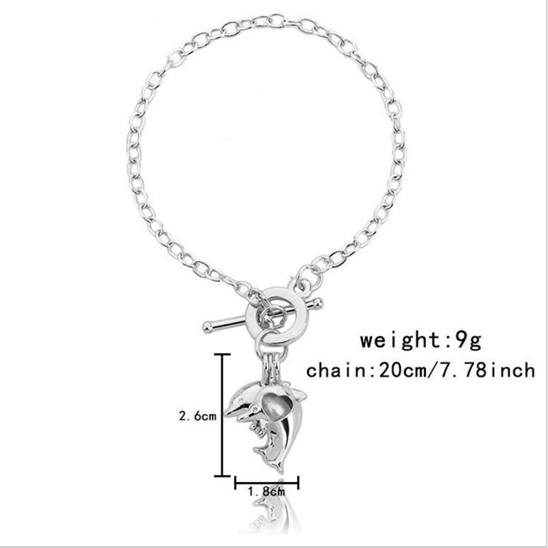 8 inches Rhodium Plated Double Dolphin Style Chain Bracelet