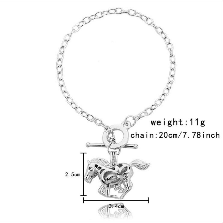 8 inches Rhodium Plated Horse Style Chain Bracelet
