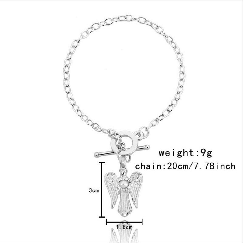 8 inches Rhodium Plated Eagle Style Chain Bracelet