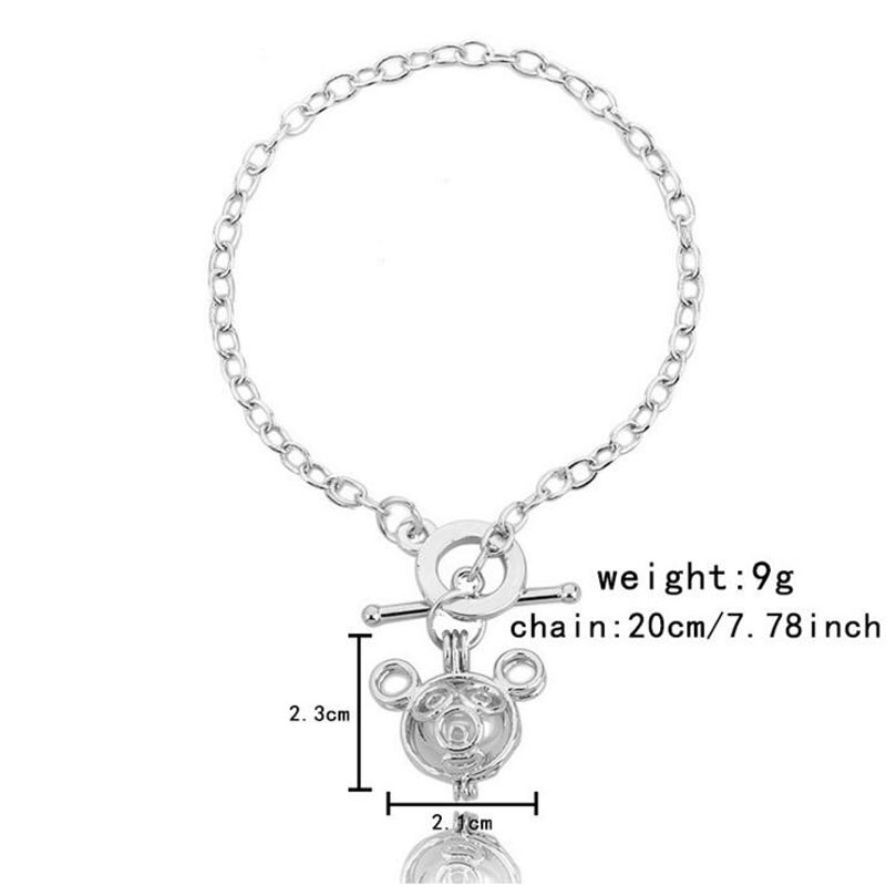 8 inches Rhodium Plated Micky Mouse Style Chain Bracelet