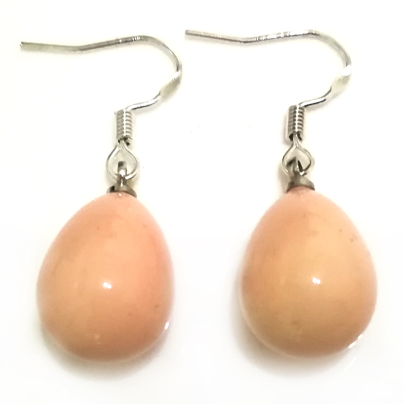 Wholesale 12x16mm Pale Pink Raindrop Shell Pearl 925 Sterling Silver Earring