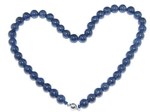 Natural Round Smooth Surface Sapphire Beads Necklace