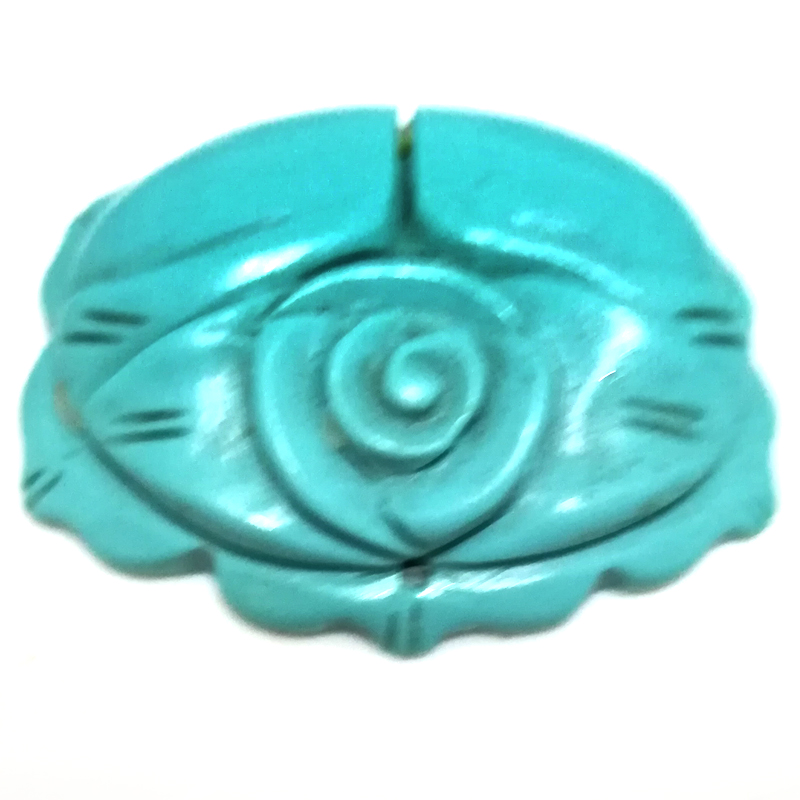10X30X40mm Blue Flower Carved Natural Turquoise Charm Pendent