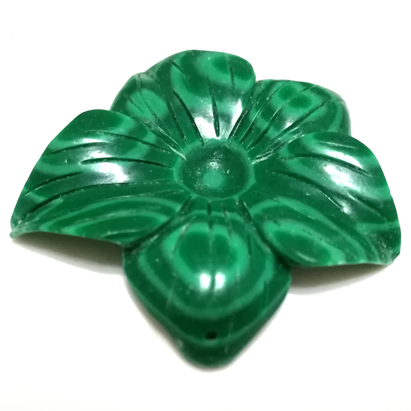 8x50mm Green Flower Carved Natural Turquoise Charm Pendent