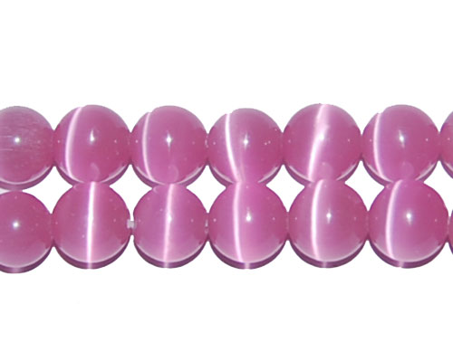 16 inches 10 mm Natural Round Pink Cat Eye Beads Loose Strand