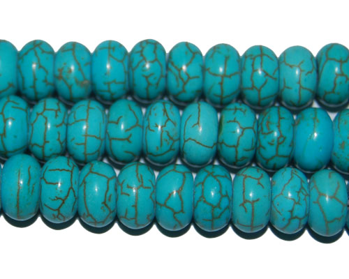 16 inches 8mm Green Rondelle Natural Turquoise Beads Loose Strand