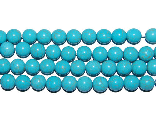 16 inches 10 mm Round Blue Natural Turquoise Beads Loose Strand
