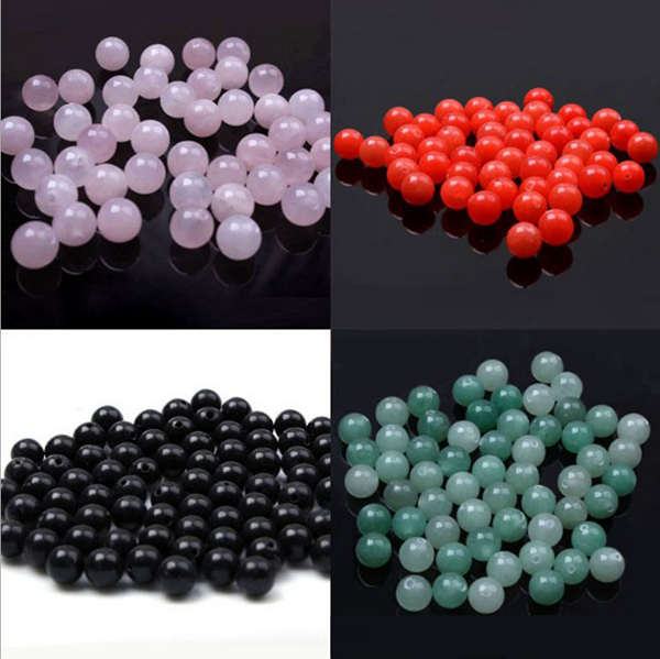 8mm Half Hole Round Gemstone Beads,Sold By Bag,20 Pcs/Bag