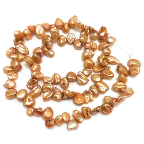 16 inches 9-10mm Gold Side Drilled Keishi Pearls Loose Strand