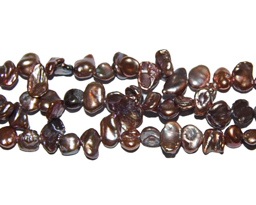 16 inches 8-9mm Chocolate Keshi Pearls Loose Strand