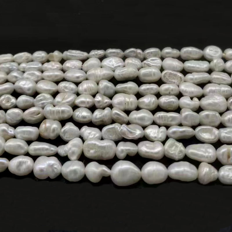 16 inches 6-12mm Natural White Keshi Pearls Loose Strand