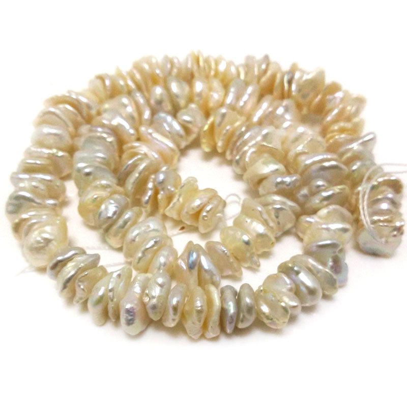 16 inches 8-9mm Natural White Keshi Pearls Loose Strand