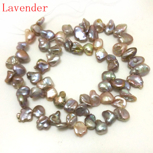 16 inches 9-10mm Natural Lavender Keshi Pearls Loose Strand