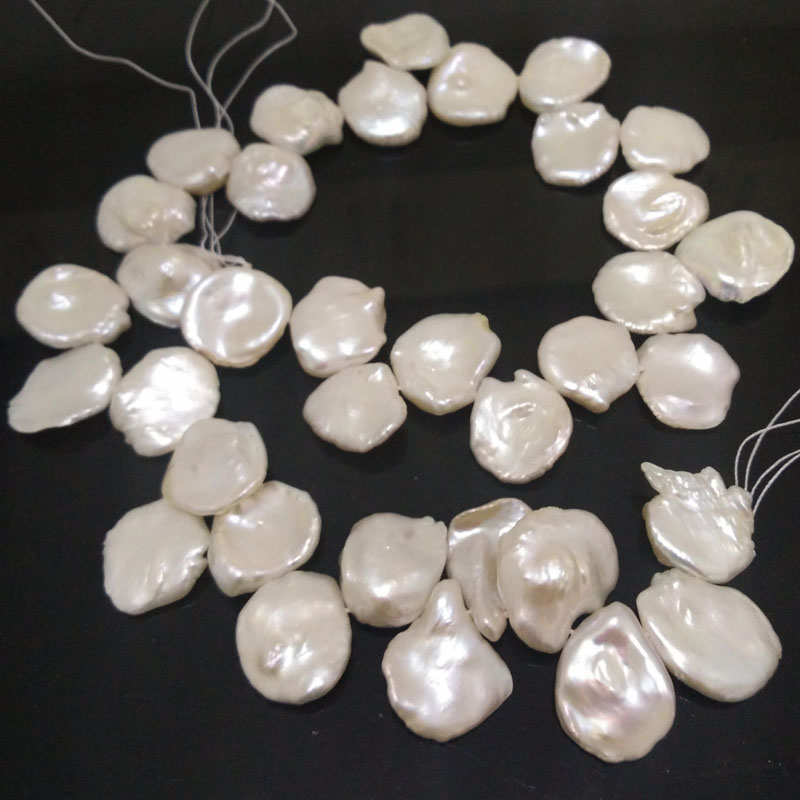 16 inches 20-25mm White Leaf Shaped Keshi Pearls Loose Strand