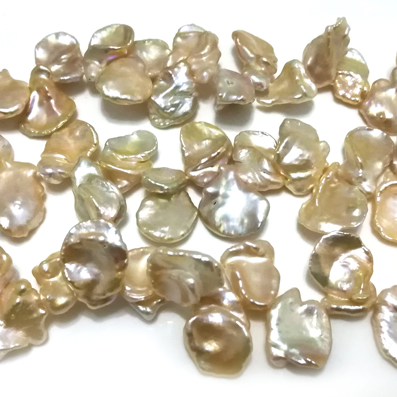 16 inches 20-25mm Pink Leaf Shaped Keshi Pearls Loose Strand