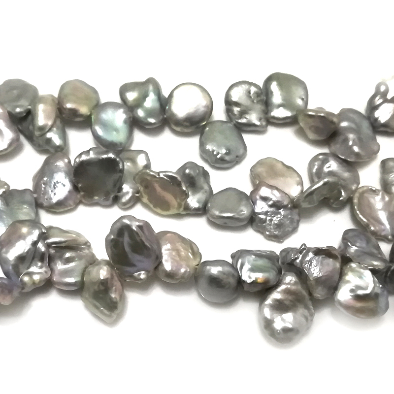 16 inches 20-25mm Silver Gray Leaf Shaped Keshi Pearls Loose Strand