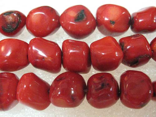 16 inches 12-16mm Red Elliptical Natural Coral Beads Loose Strand