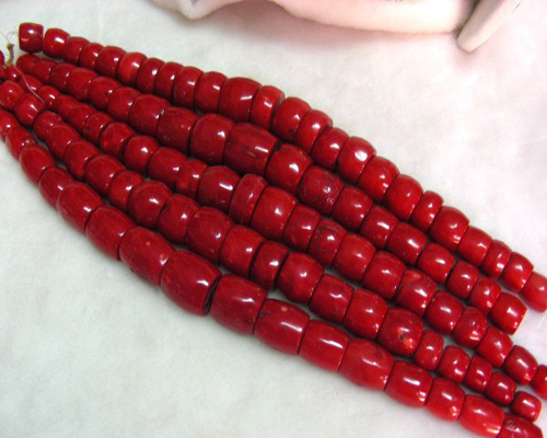 16 inches 15*20-20*30 mm Red Column Natural Coral Beads Loose Strand