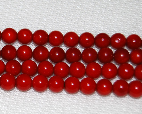 16 inches 9-10mm Red Round Natural Coral Beads Loose Strand