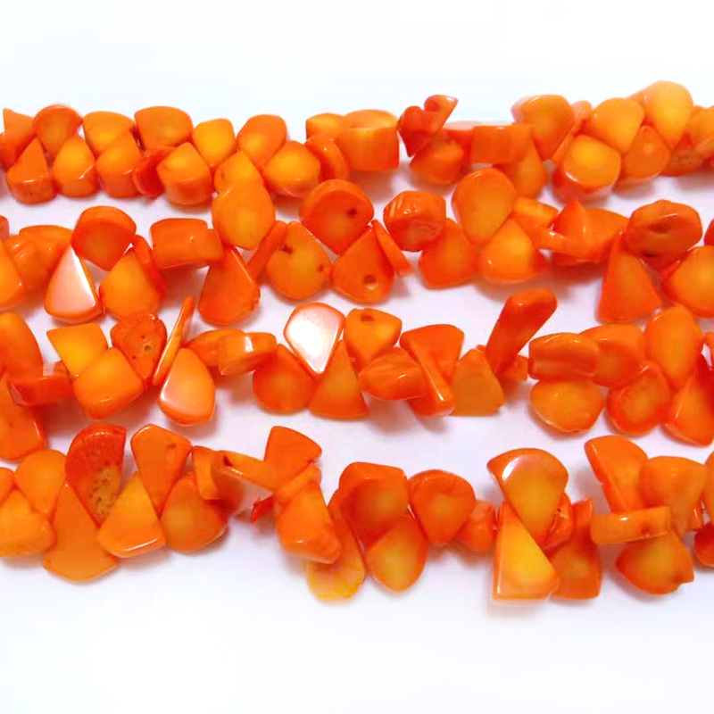 16 inches 15-20mm Yellow Seed Shaped Carved Natural Bamboo Coral Beads Loose Strand