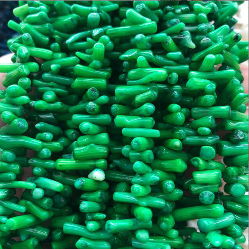 16 inches  4-5mm Green Branch Bamboo Coral Beads Loose Strand