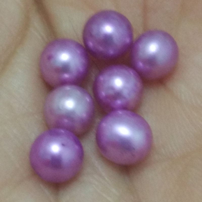 Wholesale AA+ Lilac Round Loose Oyster Pearls,Sold by Piece