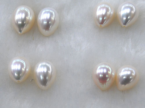 12-13mm AAA White Drop Loose Freshwater Pearls,Sold by Pair