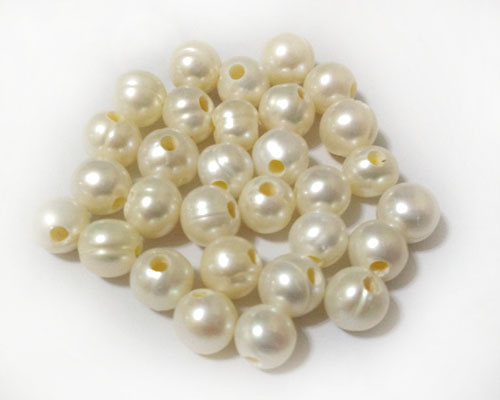 9-10mm Grade A Full Drilled Freshwater Pearls with 2.5mm Large Hole ,Sold by Lot,100 Pcs per Lot
