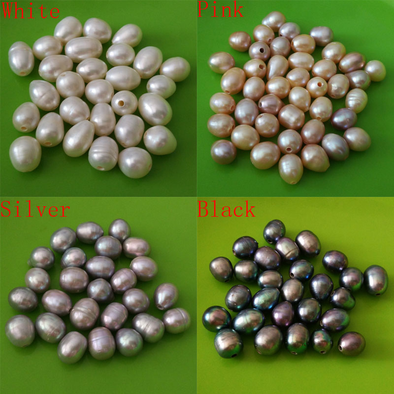 11-12mm AA Natural Loose Rice Pearl with 2mm Large Half Hole,Sold by Lot,100 Pcs per Lot