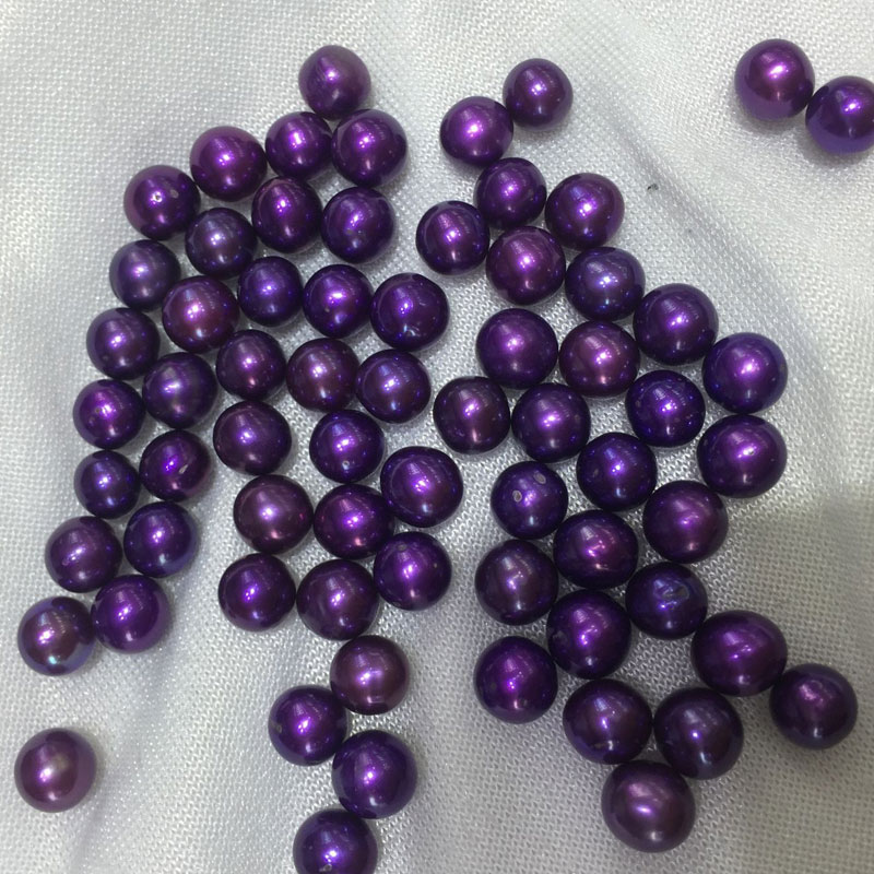 Wholesale AA+ Purple High Luster Natural Round Loose Oyster Pearls,Sold by Piece
