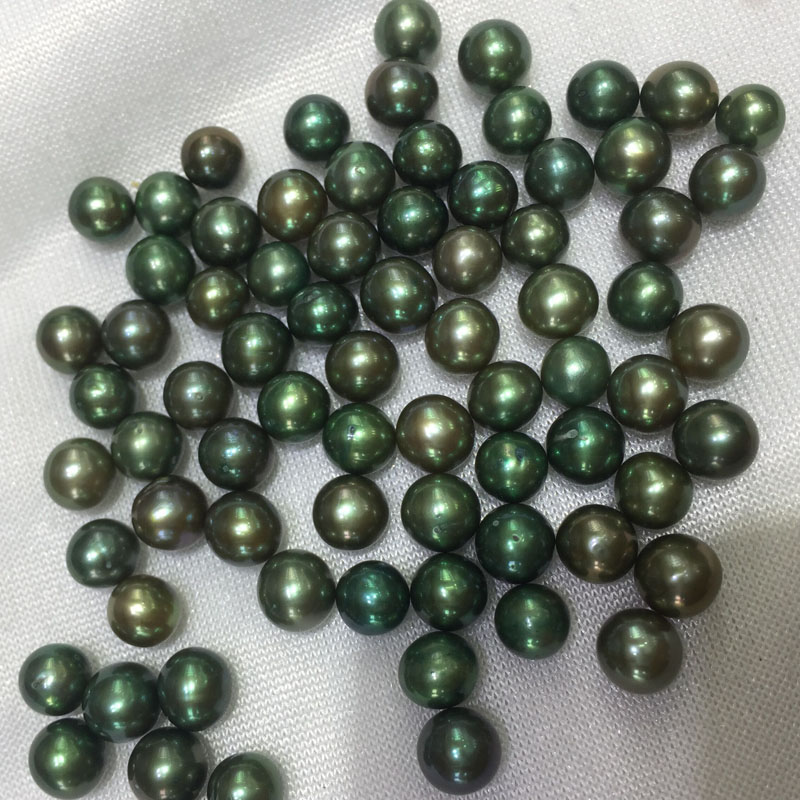 Wholesale AA+ Olive High Luster Natural Round Loose Oyster Pearls,Sold by Piece