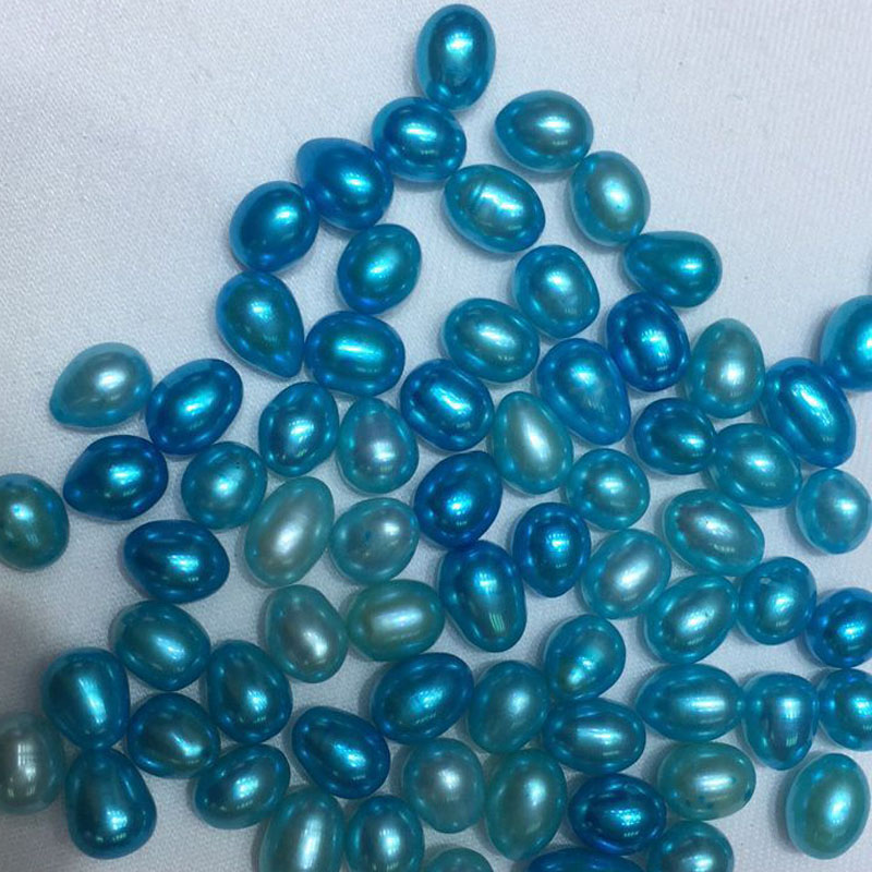 Wholesale AA+ Teal Blue High Luster Natural Rice Loose Oyster Pearls,Sold by Piece