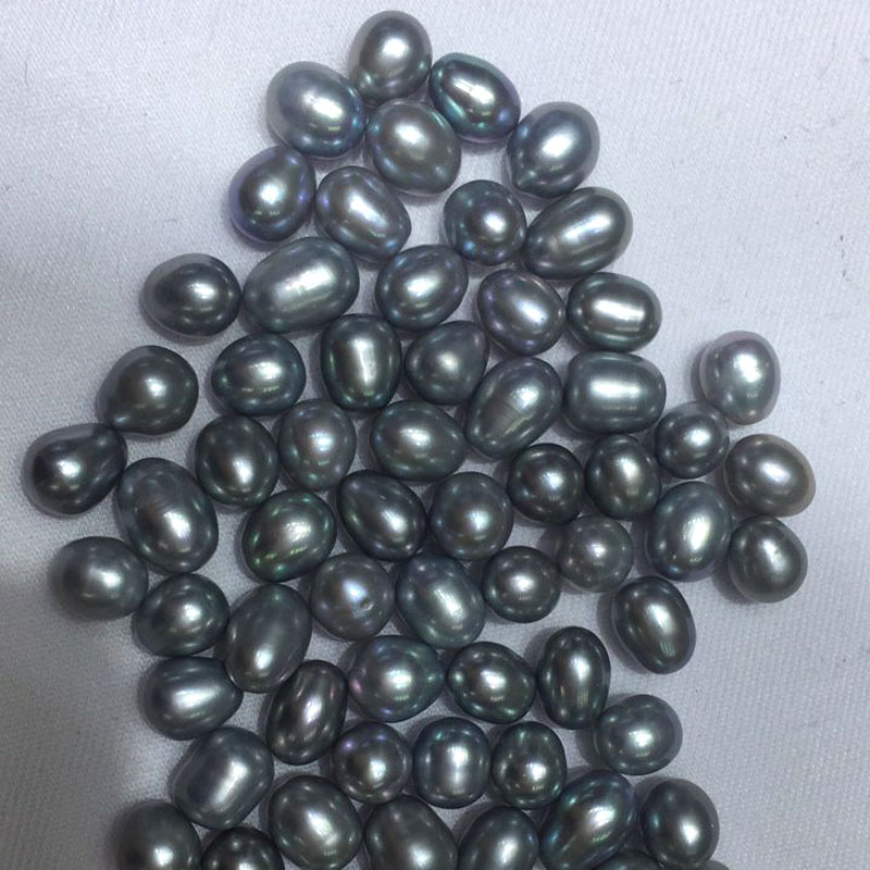Wholesale AA+ Silver Gray High Luster Natural Rice Loose Oyster Pearls,Sold by Piece
