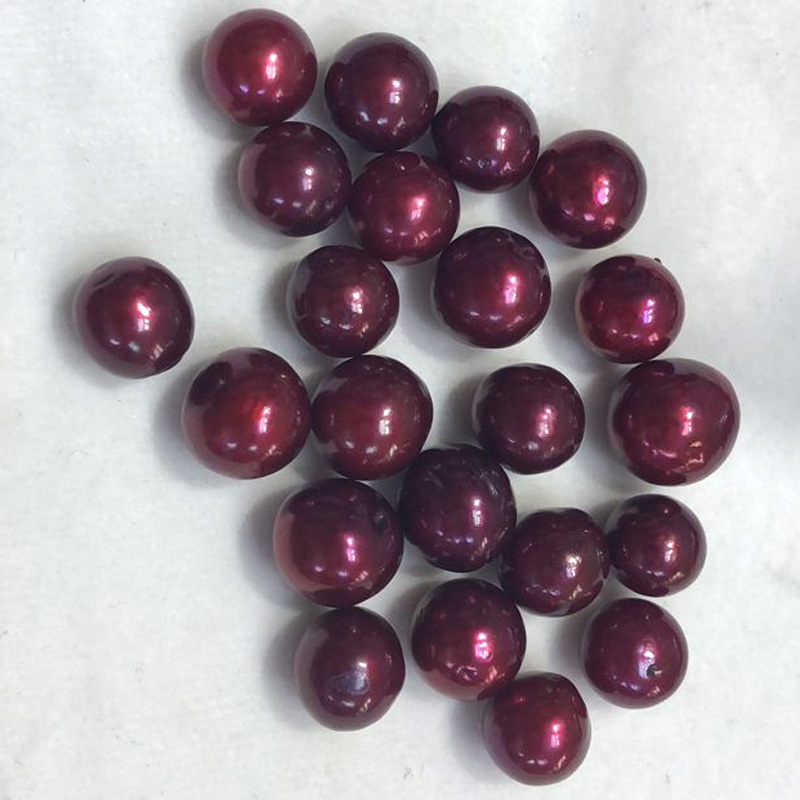 Wholesale AA+ 9-10mm Wine Round Loose Edison Pearls,Sold by Piece