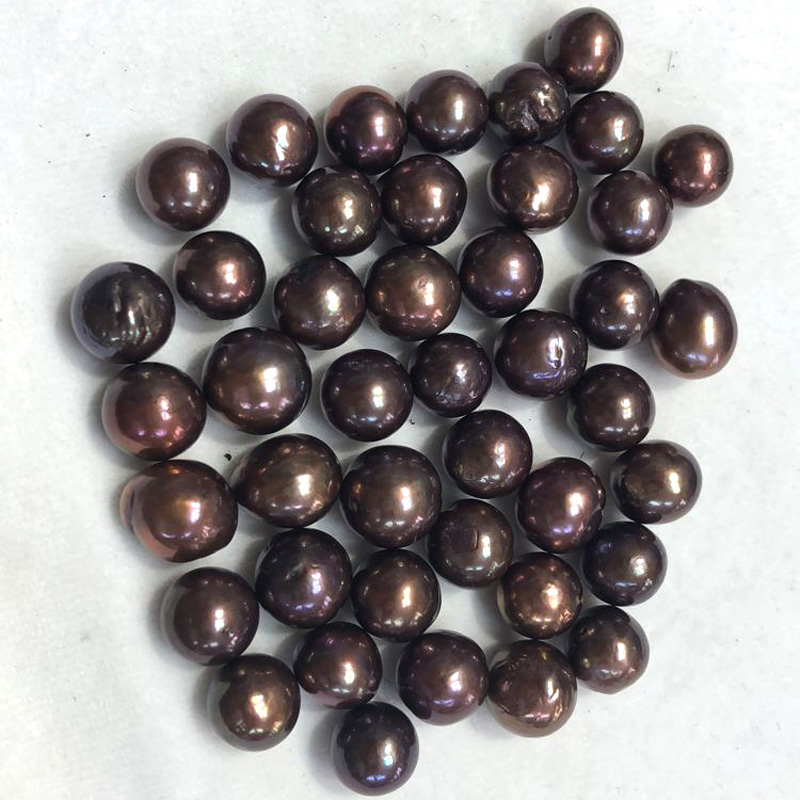 Wholesale AA 9-10mm Chocolate Round Loose Edison Pearls,Sold by Piece