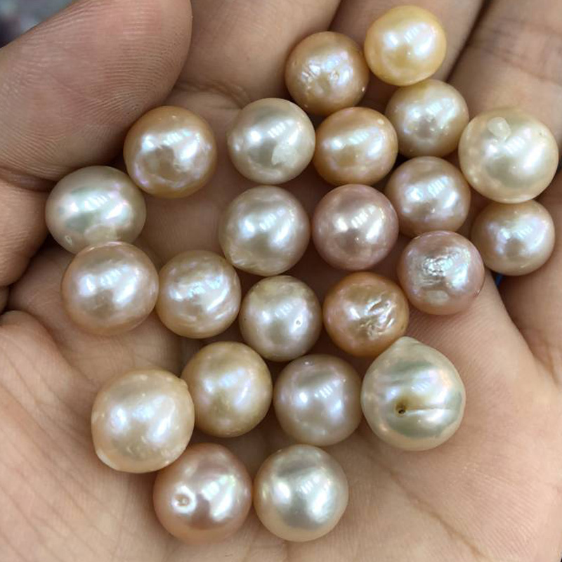 Wholesale AA 9-10mm Natural Pink Round Loose Pearls,Sold by Piece