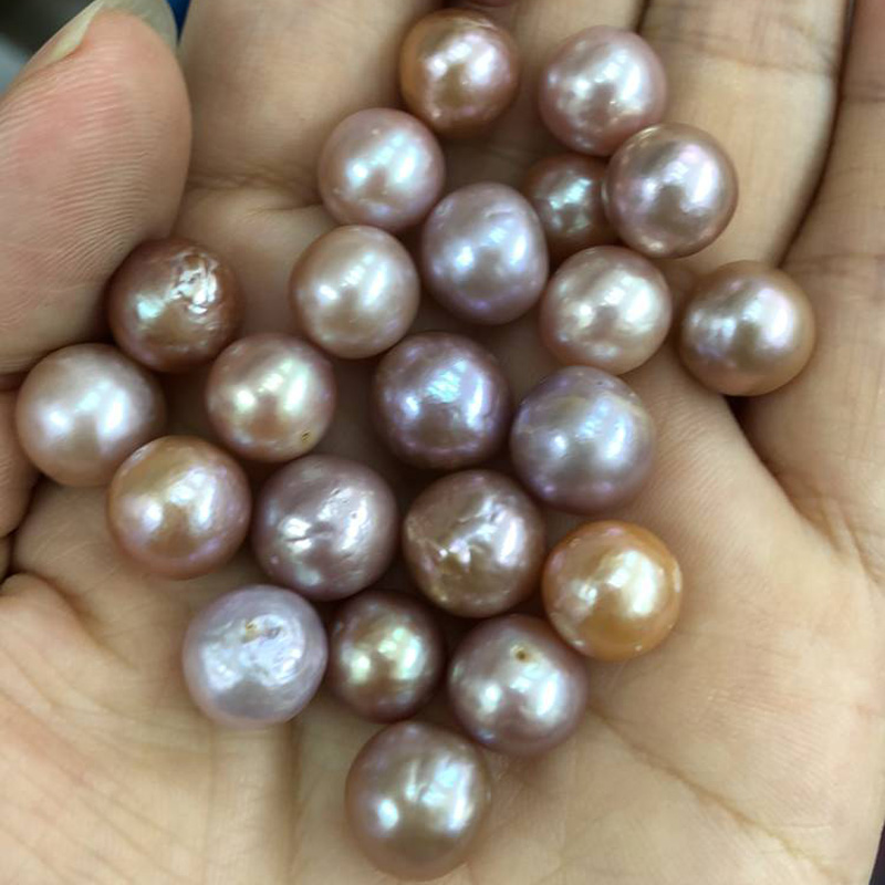 Wholesale AA 9-10mm Natural Lavender Round Loose Pearls,Sold by Piece