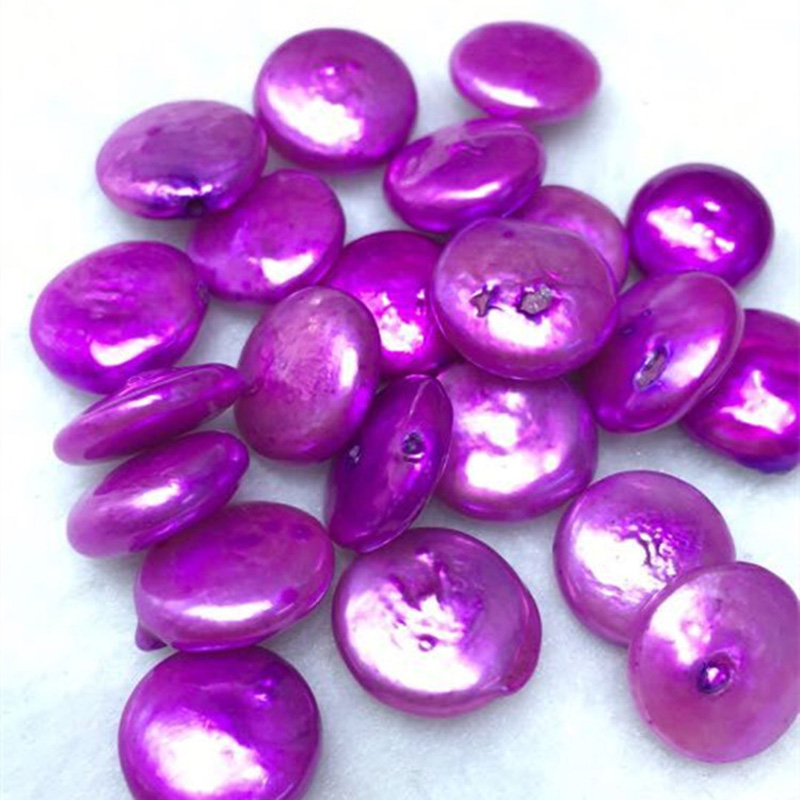 Wholesale AA 12-14mm Lilac Coin Shaped Loose Pearls,Sold by Piece