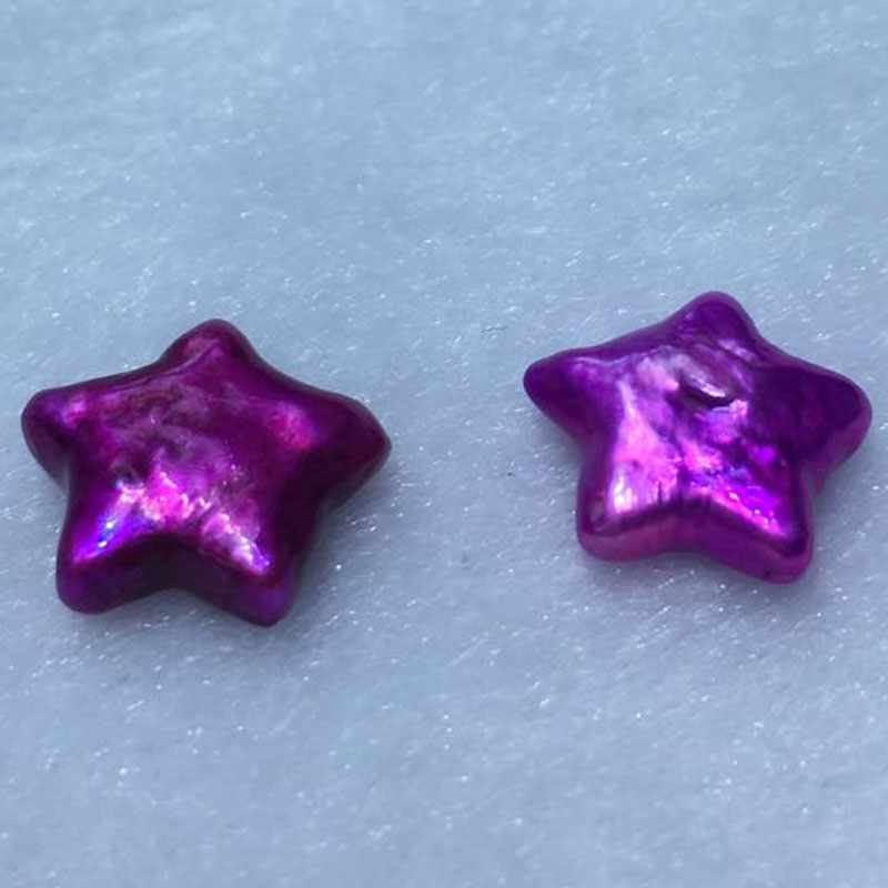 Wholesale 12-13mm AA No Hole Violet Star Shaped Loose Pearls,Sold by Piece