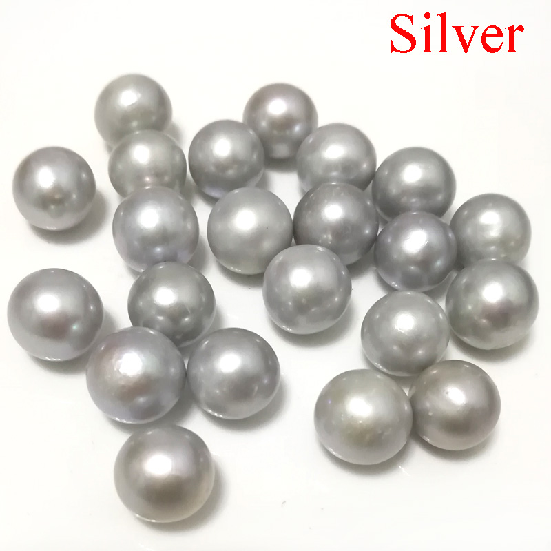Wholesale 9-12mm AA+ Silver Gray Round Loose Pearls,Sold by Piece
