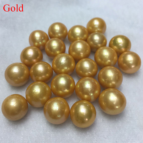 Wholesale 9-12mm AA+ Gold Round Freshwater Loose Edison Pearls,Sold by Piece