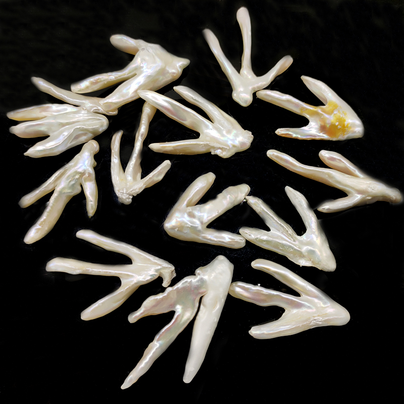 Wholesale AA 20-40mm Natural White Claw Shaped Baroque Biwa Loose Pearl