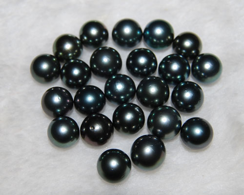 9-10mm AAA Natural Genuine Black Round Tahitian Pearl,Sold by Piece