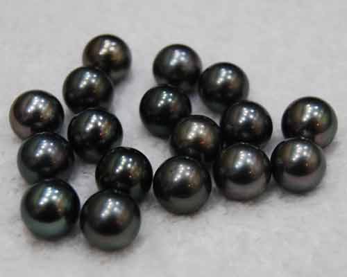 14-15mm  AAA Natural Black Round Loose Tahitian Pearl,Sold by Piece